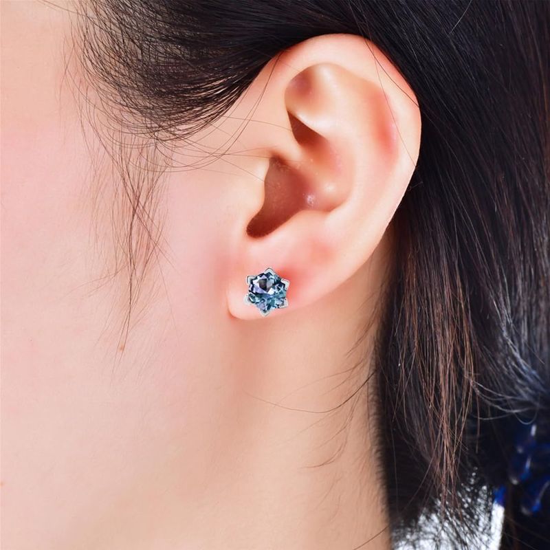 MGJ™ 925 Sterling Silver Colour-Change Alexandrite Stud Earrings