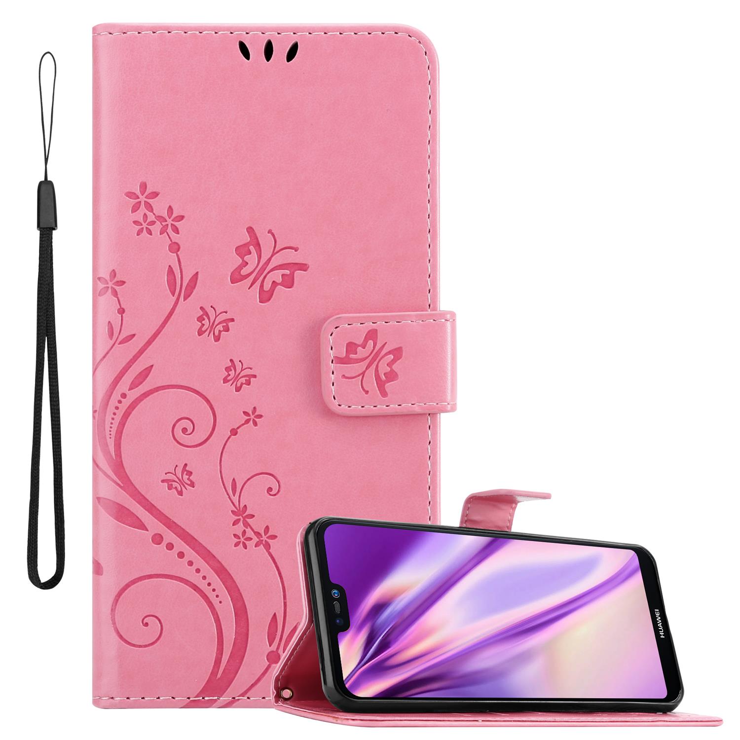 Case Compatible For Huawei P20 Lite 2018 / Nova 3e Protective Cover In With Magnetic Closure, Stand Function And Card Slots Flip Case Flower Cover Phone Case Foldable Case Book Bag