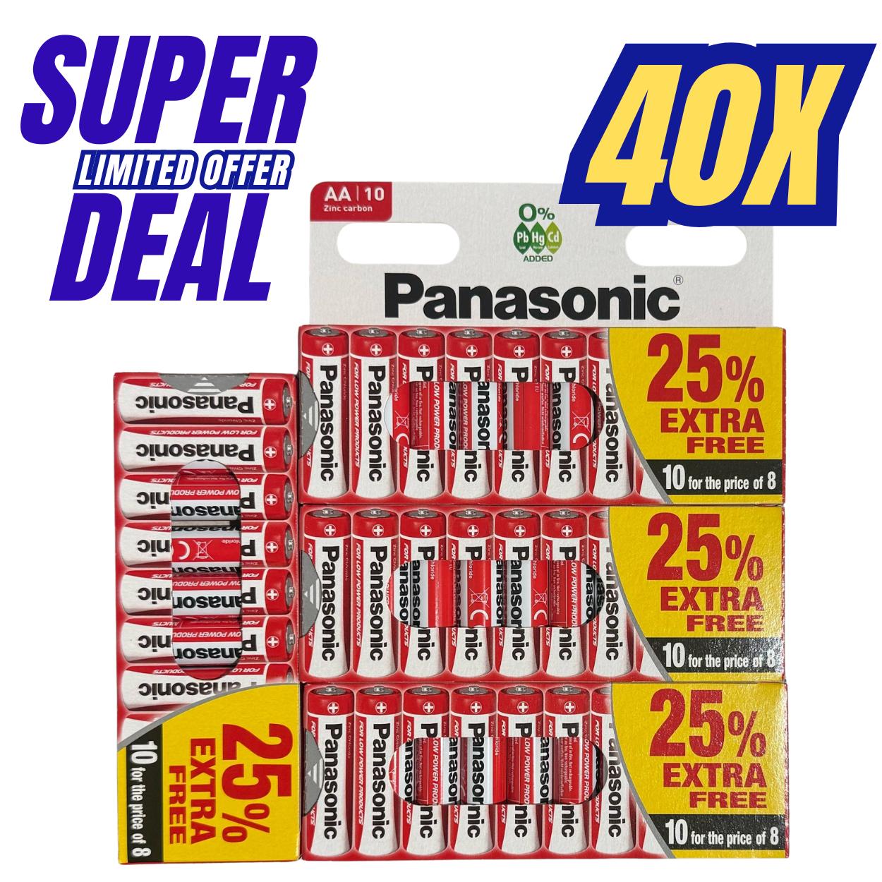 TEMU Panasonic Aa Batteries Pack Of 40 R6 1.5v Cells For Low-drain Devices. Ideal For Wireless Mice, Keyboards, Clocks & Remote Copntrols