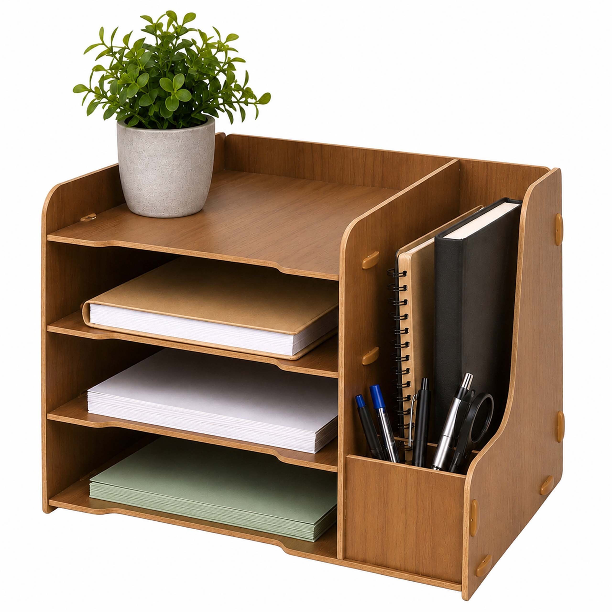 Mail Organizer In Brown - (w) X (h)23 X (d)29 Cm