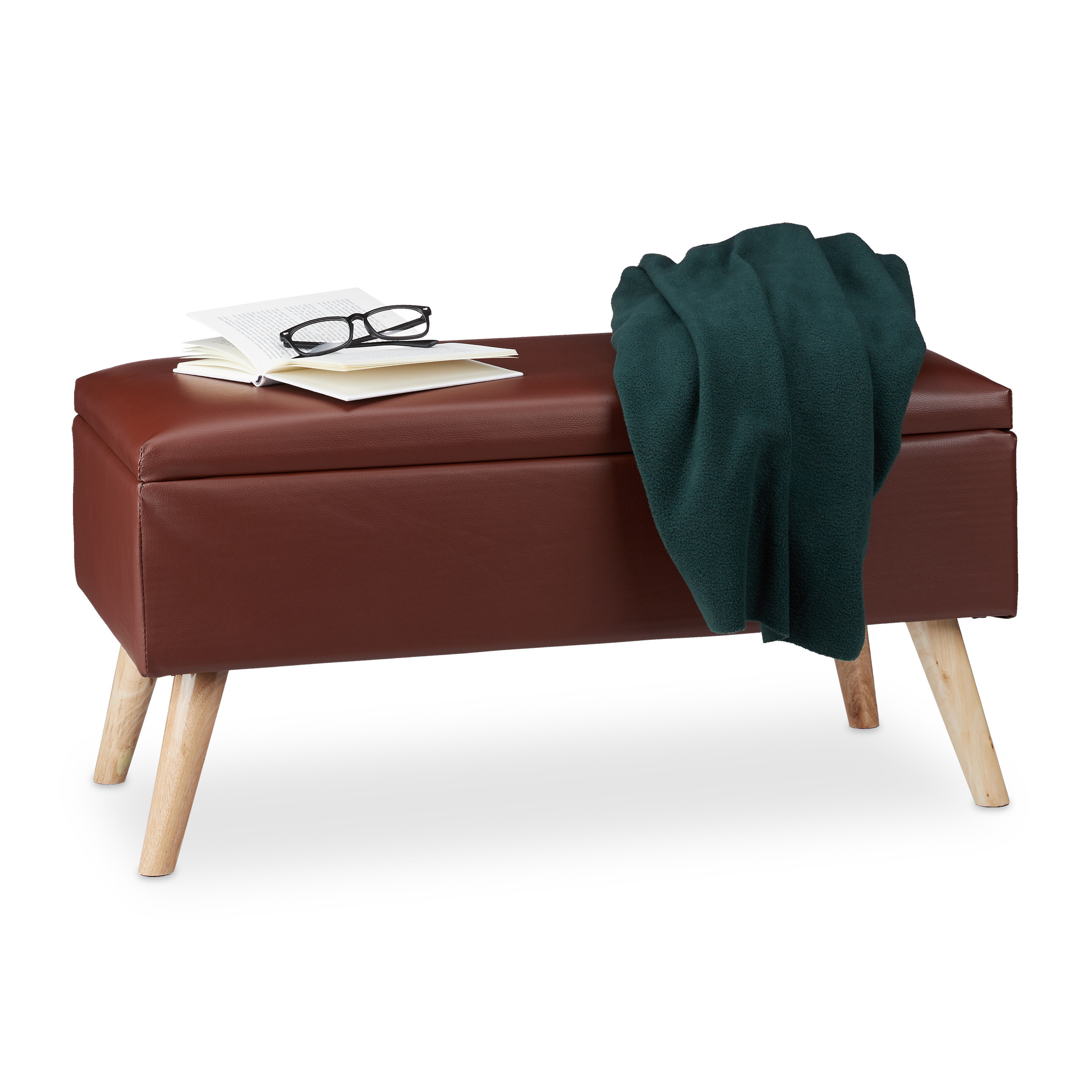 Bench In Brown - (w)80 X (h)40 X (d)39.5 Cm