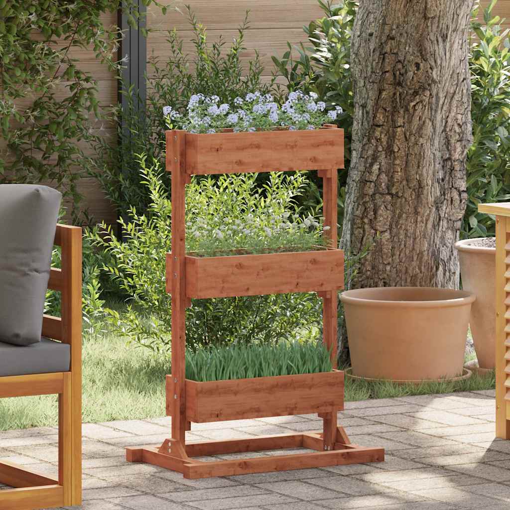 Image of Pine Wood Plant Stand 52x30x78 Cm, 3-tiered, Wooden Flower Stand, Weather-resistant, For Garden, Balcony Or Terrace, Pot Holder, Water-based Varnish