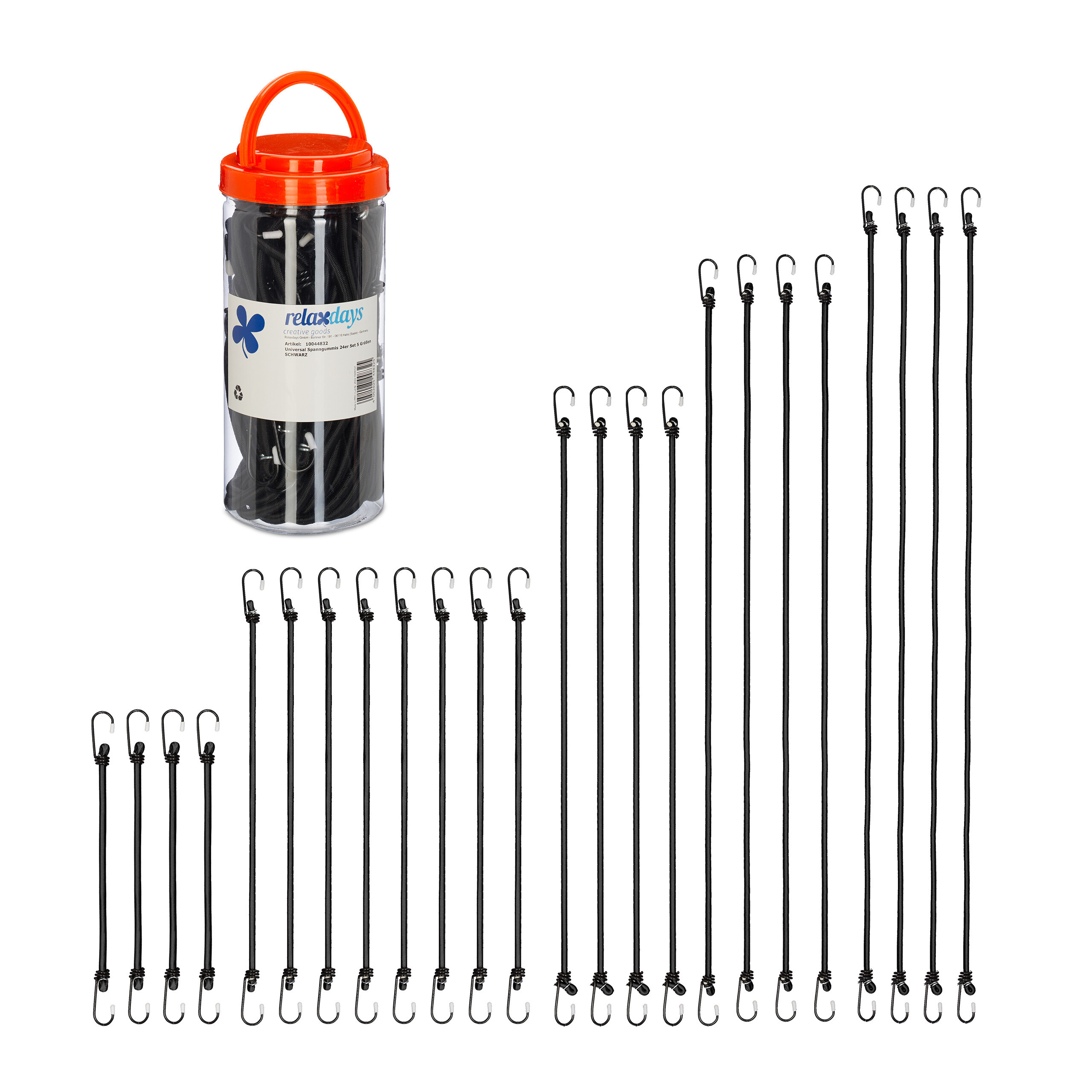 24pcs Rubber Band Set In Black