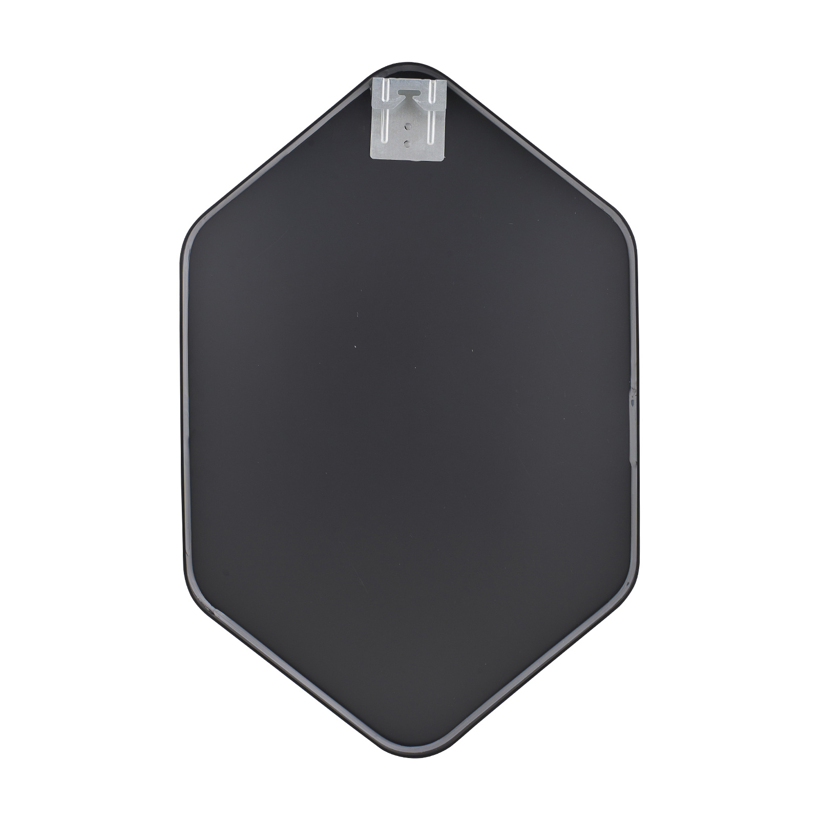 Hexagon Wall Mirror with Black Metal Frame, 40x60cm