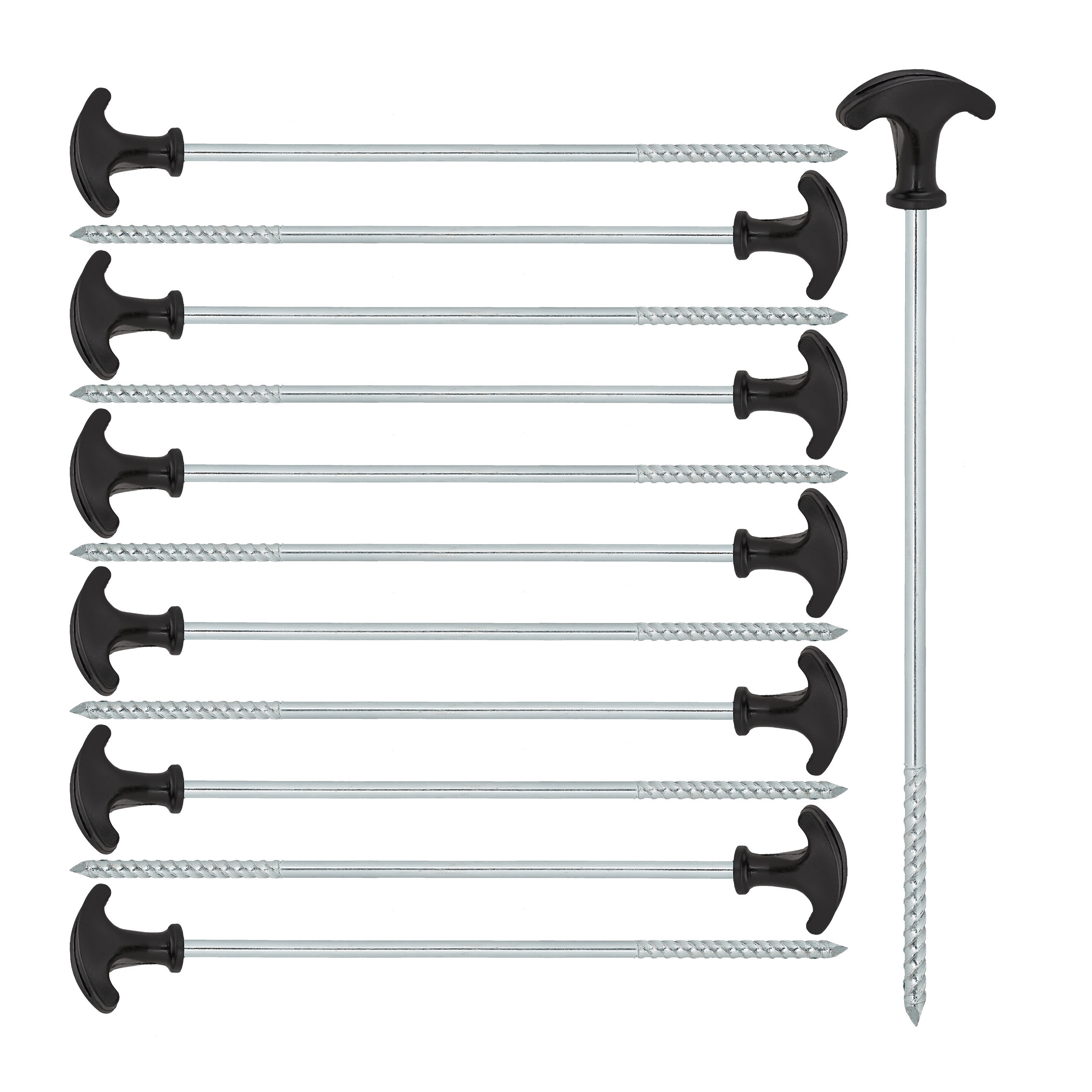 12 Black Screw Rings