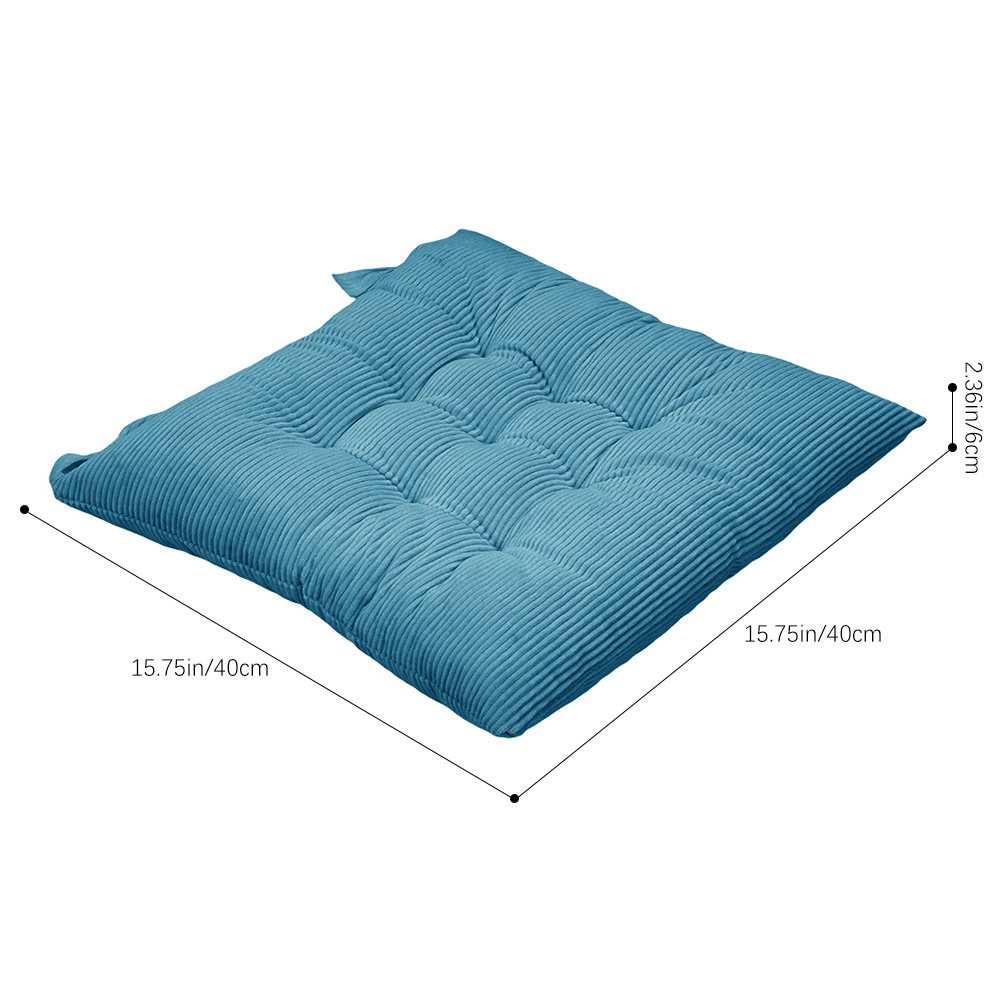 4pcs Light Blue Rectangular Sofa Cushions with Vertical Stripes