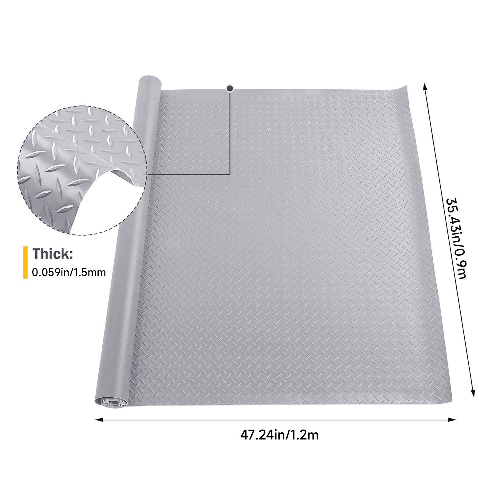 1.5mm Thick Non-Slip PVC Garage Floor Mat Roll