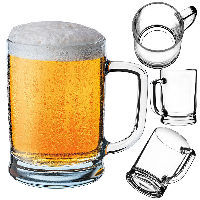 TEMU Kadax Beer Mug 500ml 0.5l Glass Beer Mug With A Large Handle Thick Glass Gift
