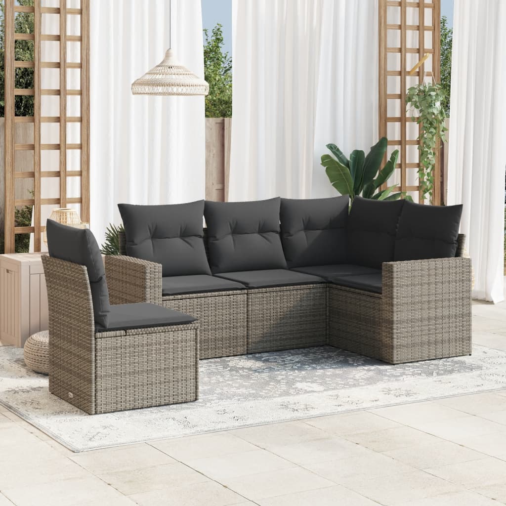 Image of Vidaxl Garden Sofa Set, Outdoor Poly Rattan Lounge Set, Sofa Collection, Garden Lounge Set For Outdoor Spaces