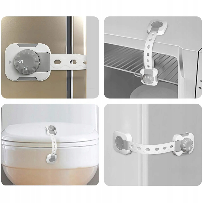 SIPO Podesivi Sigurnosni Zaključavači za Ormare i Ladice - Set od 6 Komada za Zaštitu Namještaja od Djece, Jednostavna Montaža, Pametna Funkcija Zaključavanja