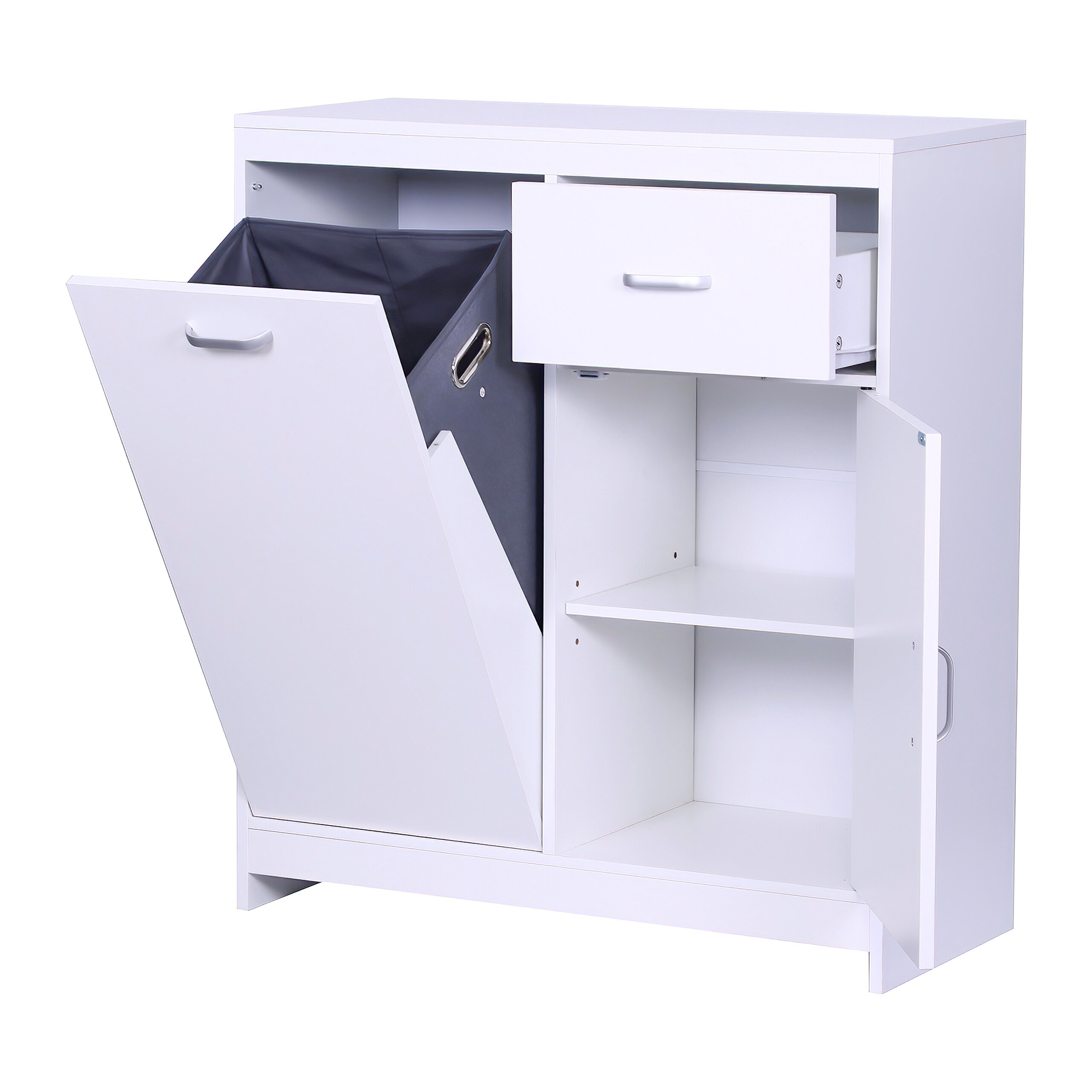 Wardrobe In White - (w)80 X (h)90 X (d)35 Cm