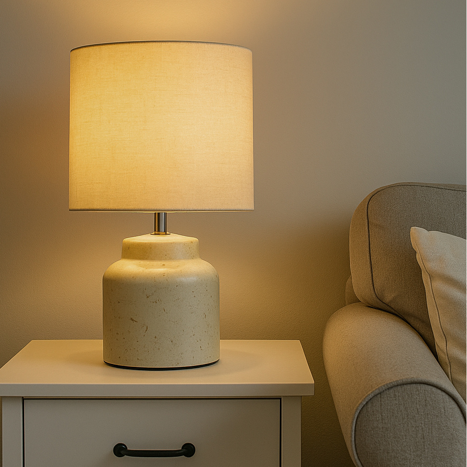 Stone Effect Ceramic Table Lamp: retailer-supplied image