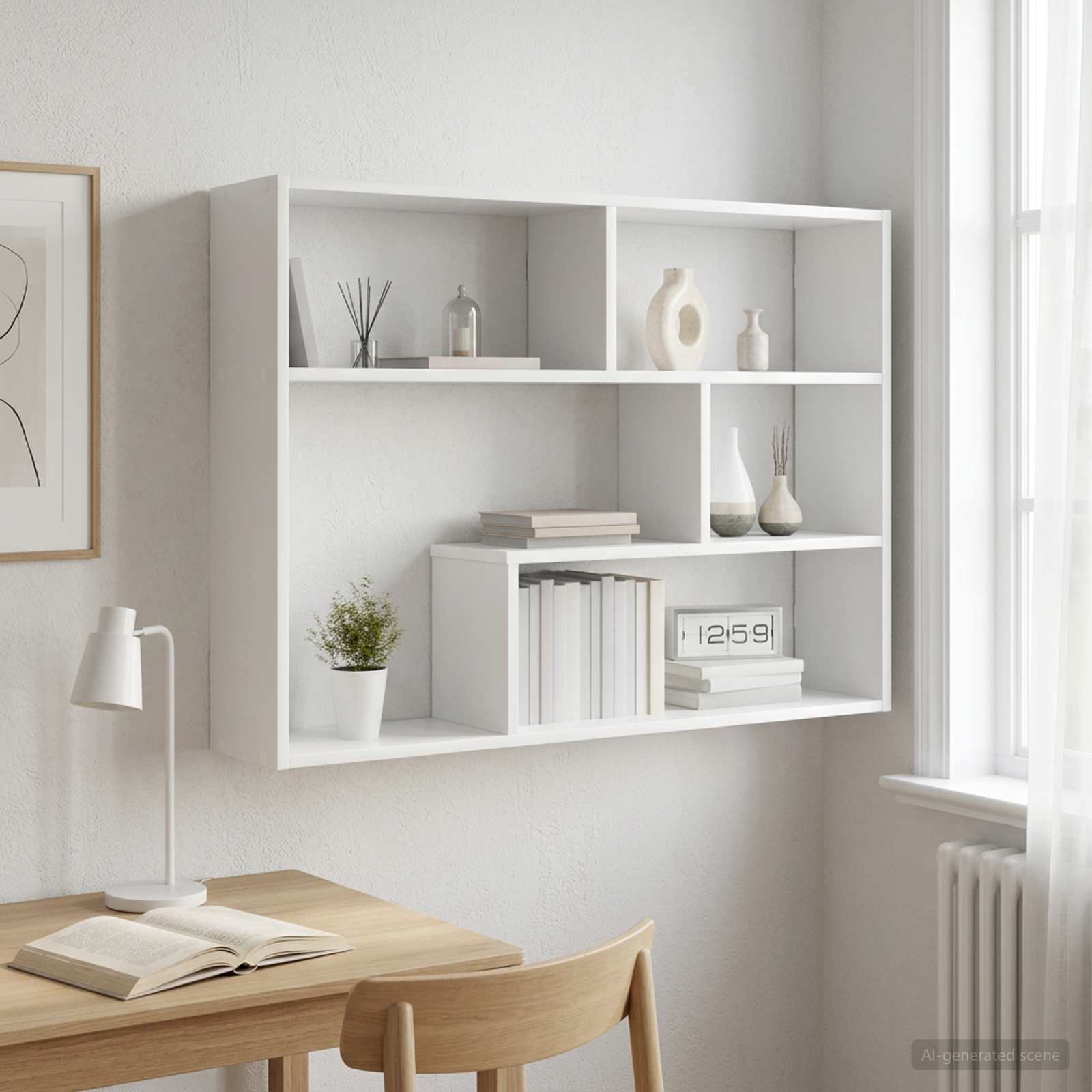 Image of Modern Wall Shelf Living Room Shelf Rectangular Shelf Storage - Shelf Display Shelf Home Shelf Compact Shelf