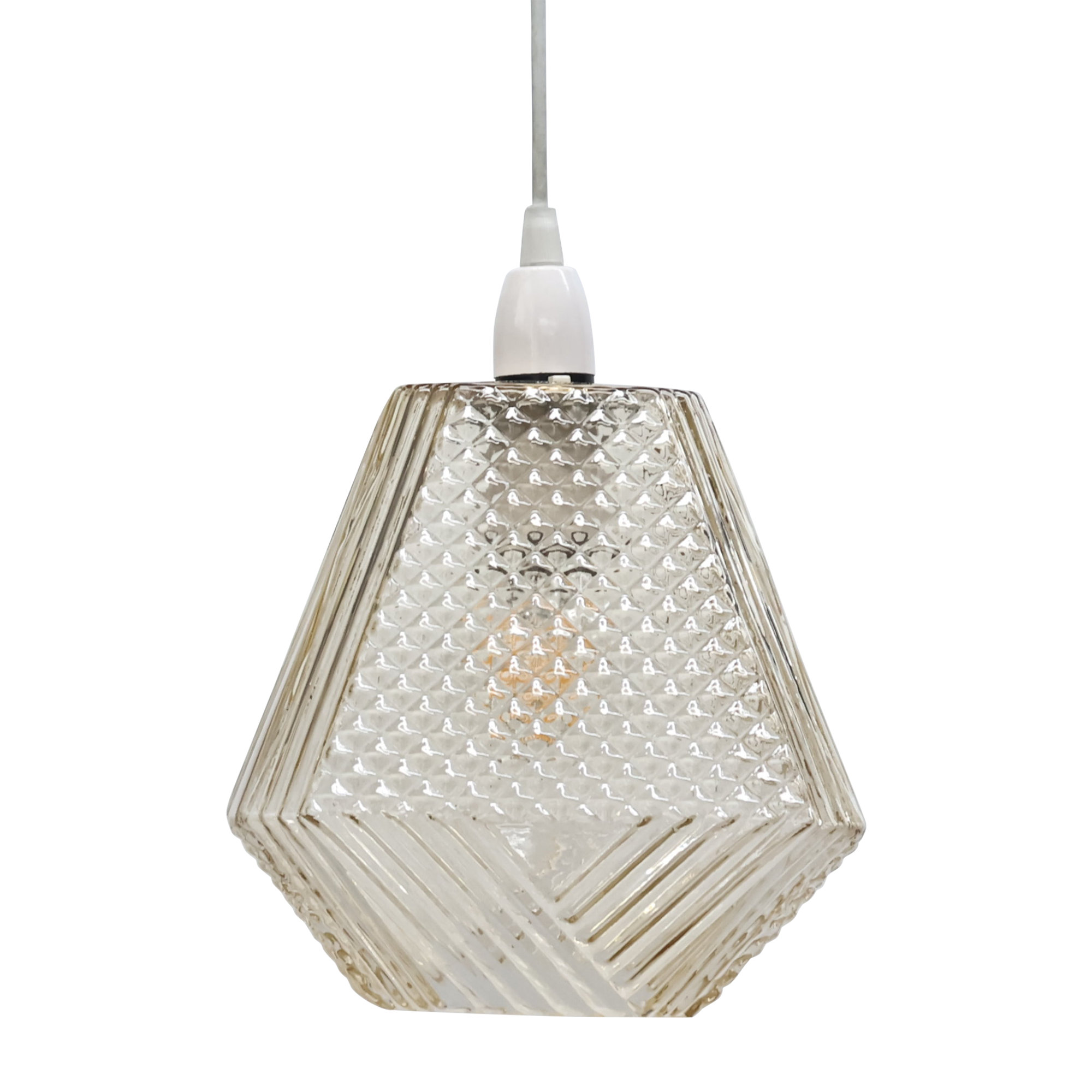 Lens Champagne Glass Glass Pendant Shade: retailer-supplied image