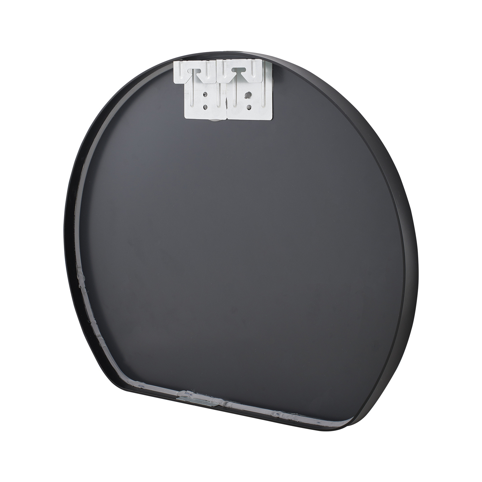 Half Moon Mirror, 50x42cm, Black Frame for Bathroom
