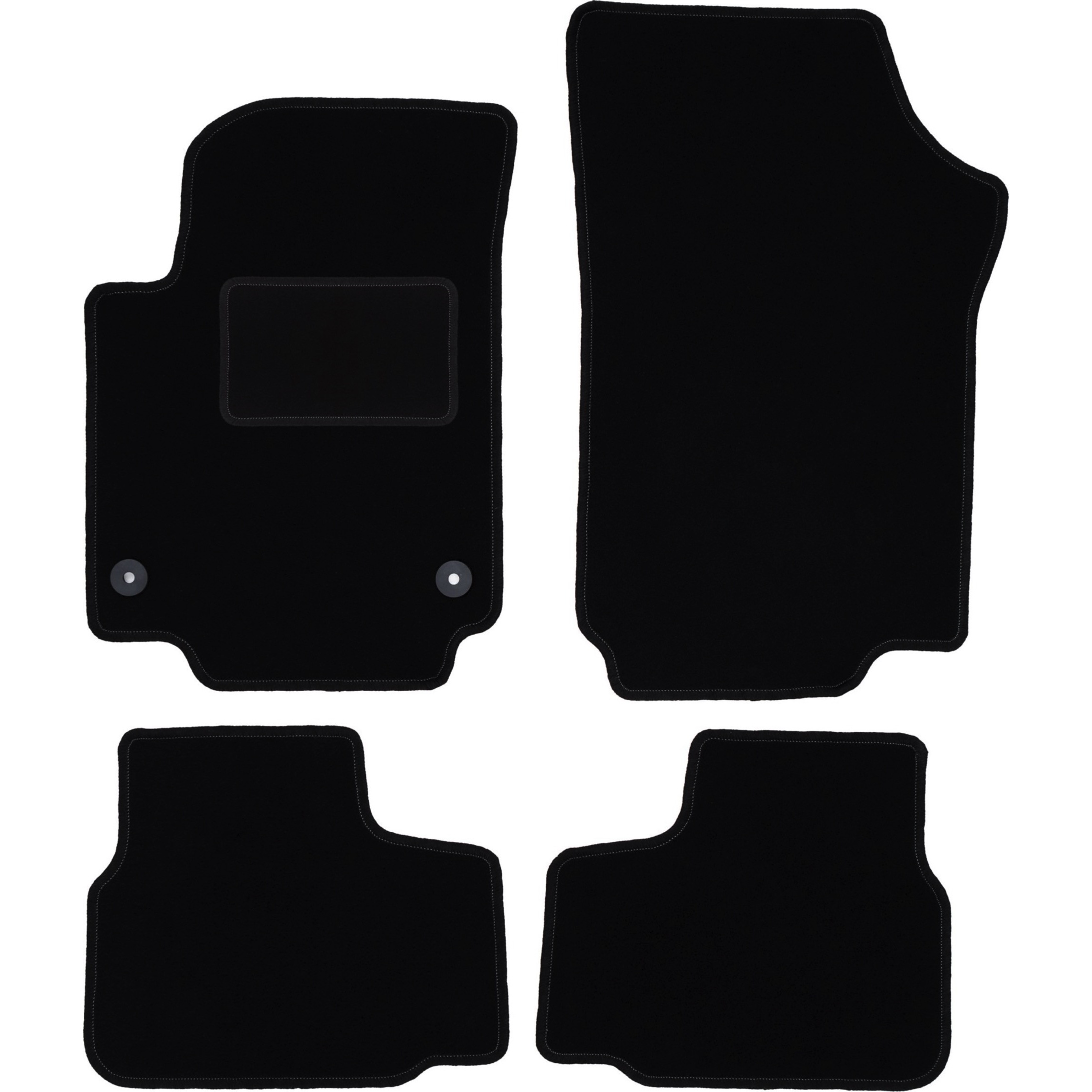 TEMU Black Velour Car Mats For Citigo Hatchback (2011-)