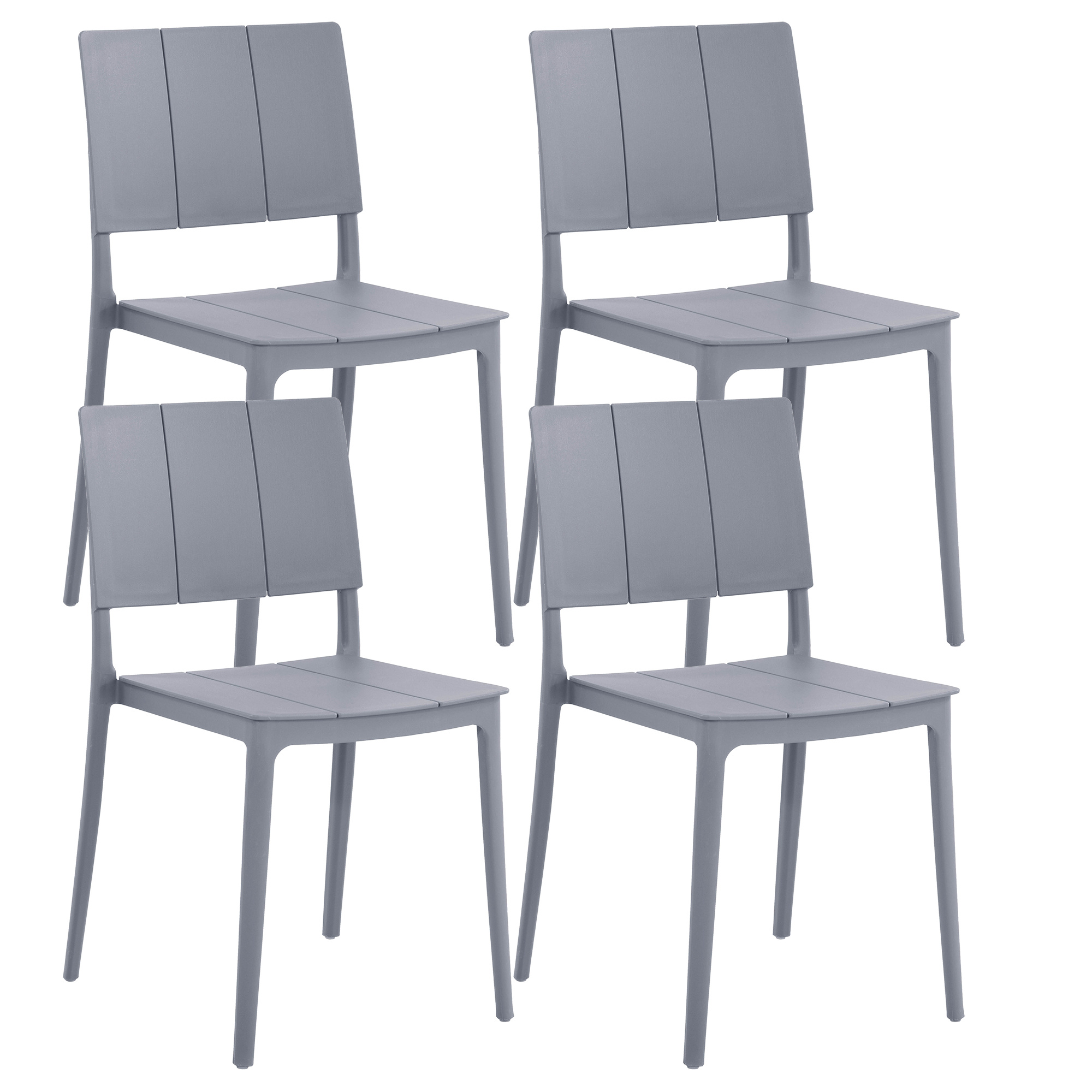 TEMU Set 4 Sedie In Polipropilene e Fibra Di Vetro Sedia Cucina Trattamento Uv Antiscolorimento Giardino Interno Esterno Moderne Robuste Resistenti