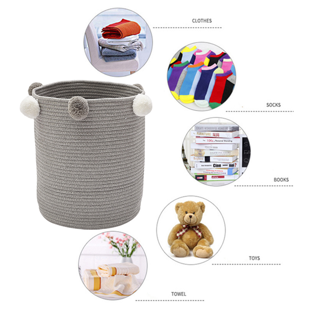 Gray Household Blanket and Sock Storage Basket