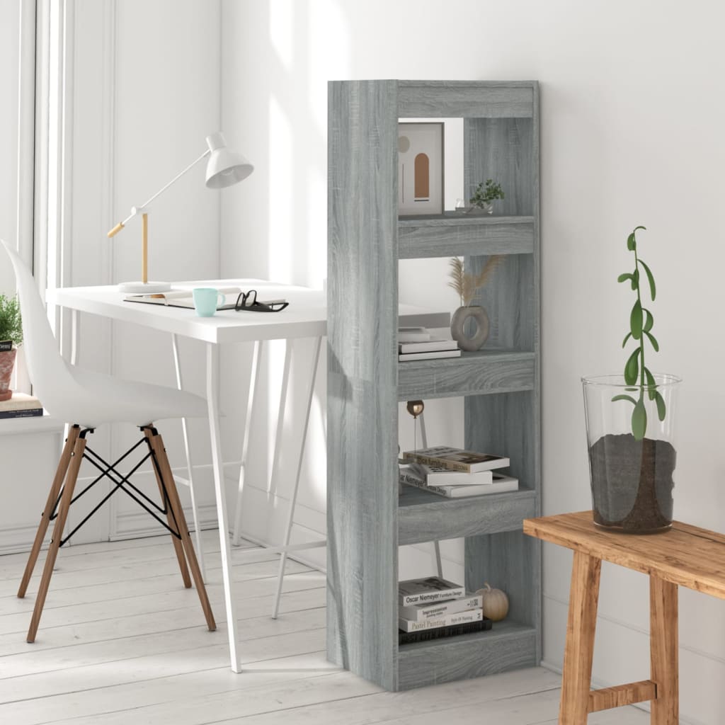 Image of Vidaxl Bookshelf Room Divider Floor Shelf File Shelf Wall Shelf Shelf Room Divider Storage Office Shelf Shelf Grey 40x30x135cm