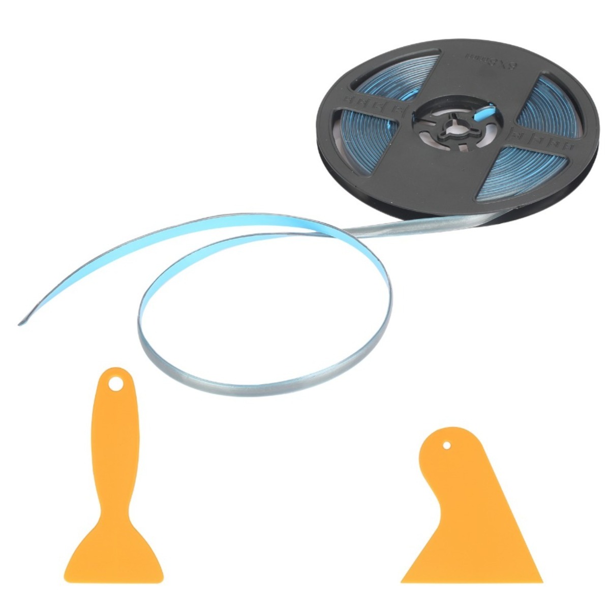 Silvery Sealing Tape Self-adhesive Polyurethane With 2 Rollers For Bathtub Bathroom Wc Kitchen 8mm X 6m