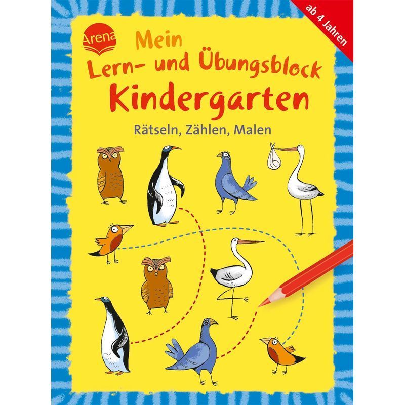 Puzzles, Counting, Painting - My Learning And Exercise Block Kindergarten - Helen Seeberg - Paperback - 80 Pages - German - 2020 - Arena Publishing House - Ean 9783401716343