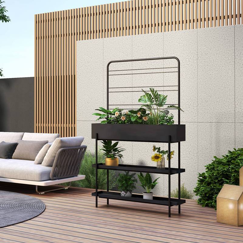 Outdoor Plant Stands Aalsmeer With Metal Planter Box 154 X 24