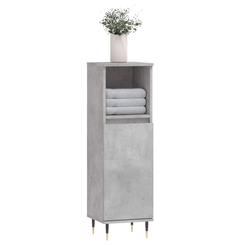 Concrete Gray Bathroom Cabinet 30x30x100 Cm, Wood Composite