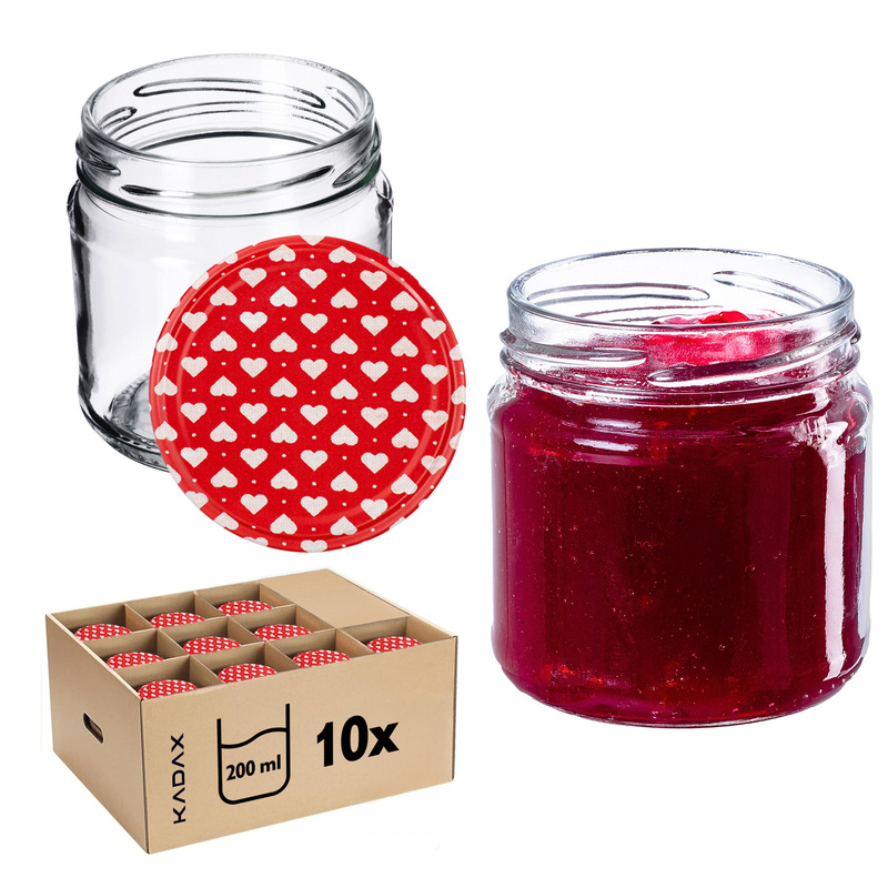 TEMU 200ml Jars For 10pcs 66mm   'hearts' Lids