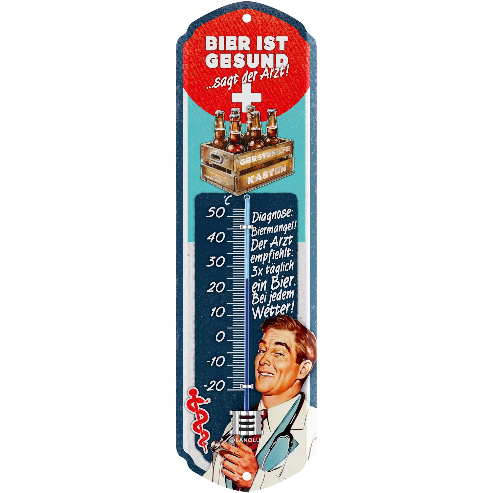 Image of Funny Beer Thermometer – Retro Outdoor Thermometer, Retro Tin Sign Thermometer For Bars