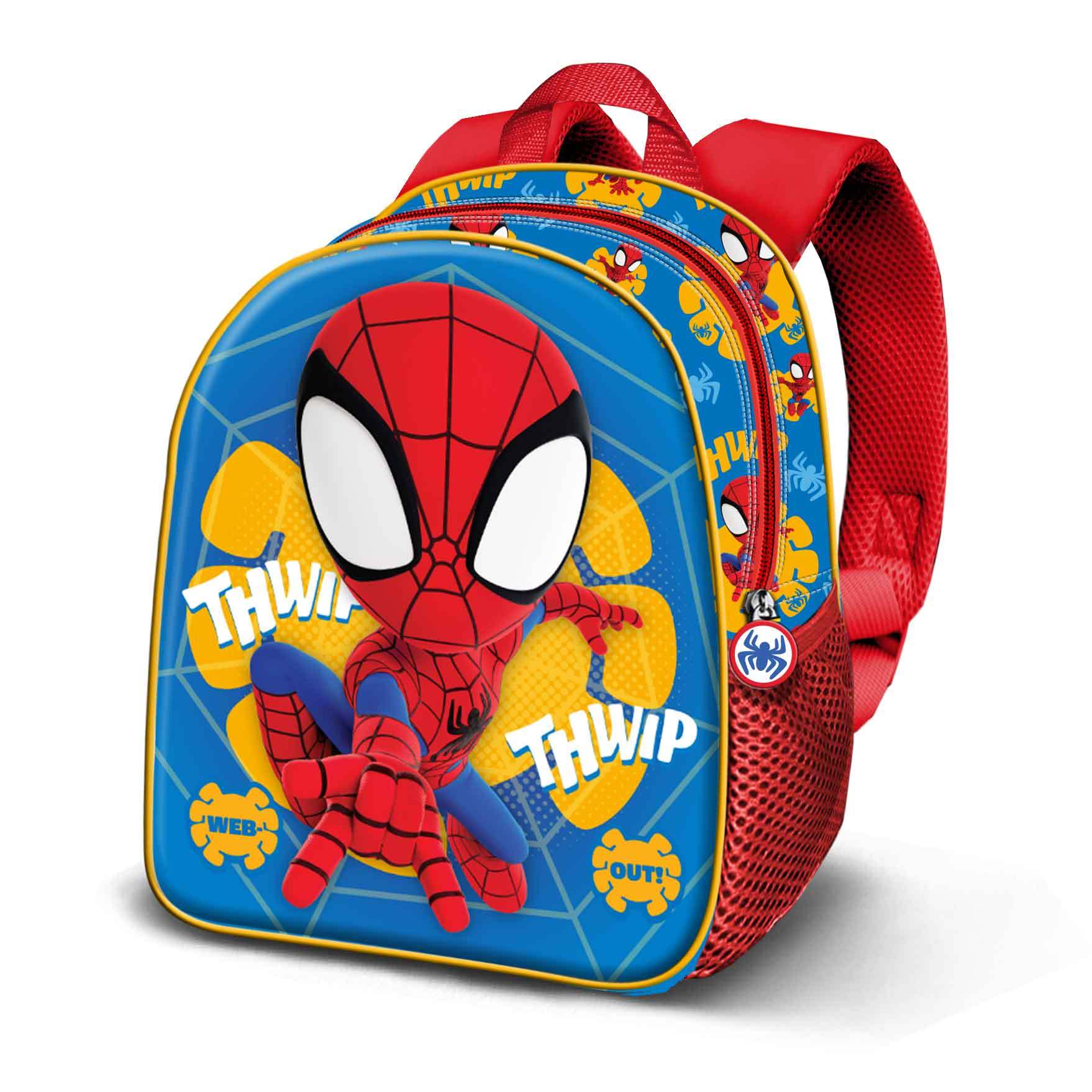 TEMU Mochila Azul 3D con Relieve Frontal de Spider-Man para Niños Pequeños en Edad Preescolar