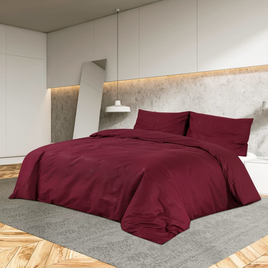 Vidaxl Bed Sheet Set Bed Linen Bed Cover Pillowcase Duvet Cover Bedding Wrinkle-free Red 260x240cm