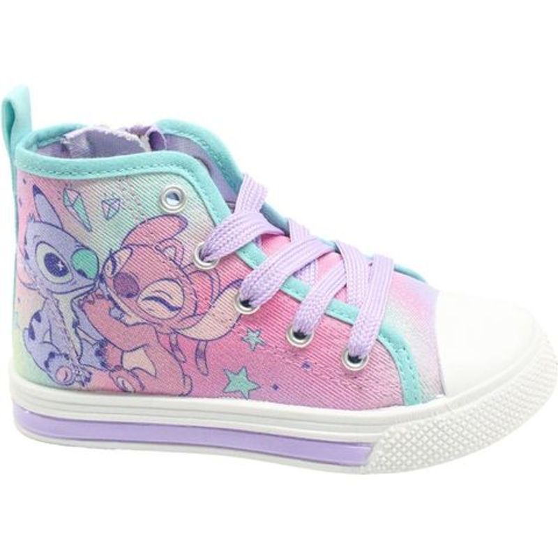 Canvas Infantstitch Sneakers With Lights And High Pvc Sole, Fun And Resistant Design, Officialstitch License, Ideal For Daily Use