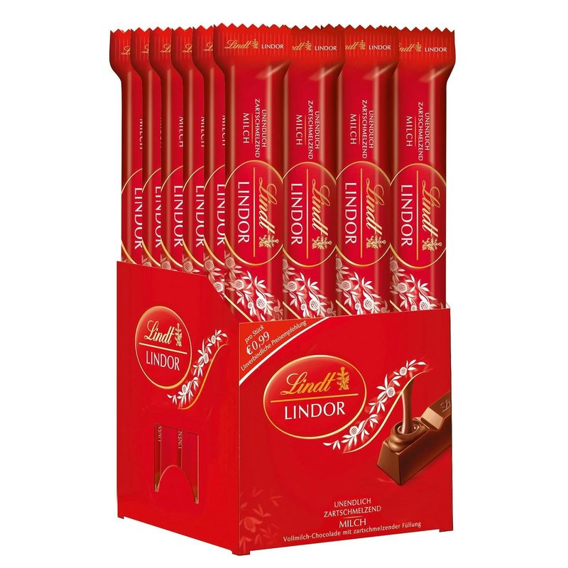 Image of Lindt Lindor Vollmilch Schokoladen Sticks 24 X 38g