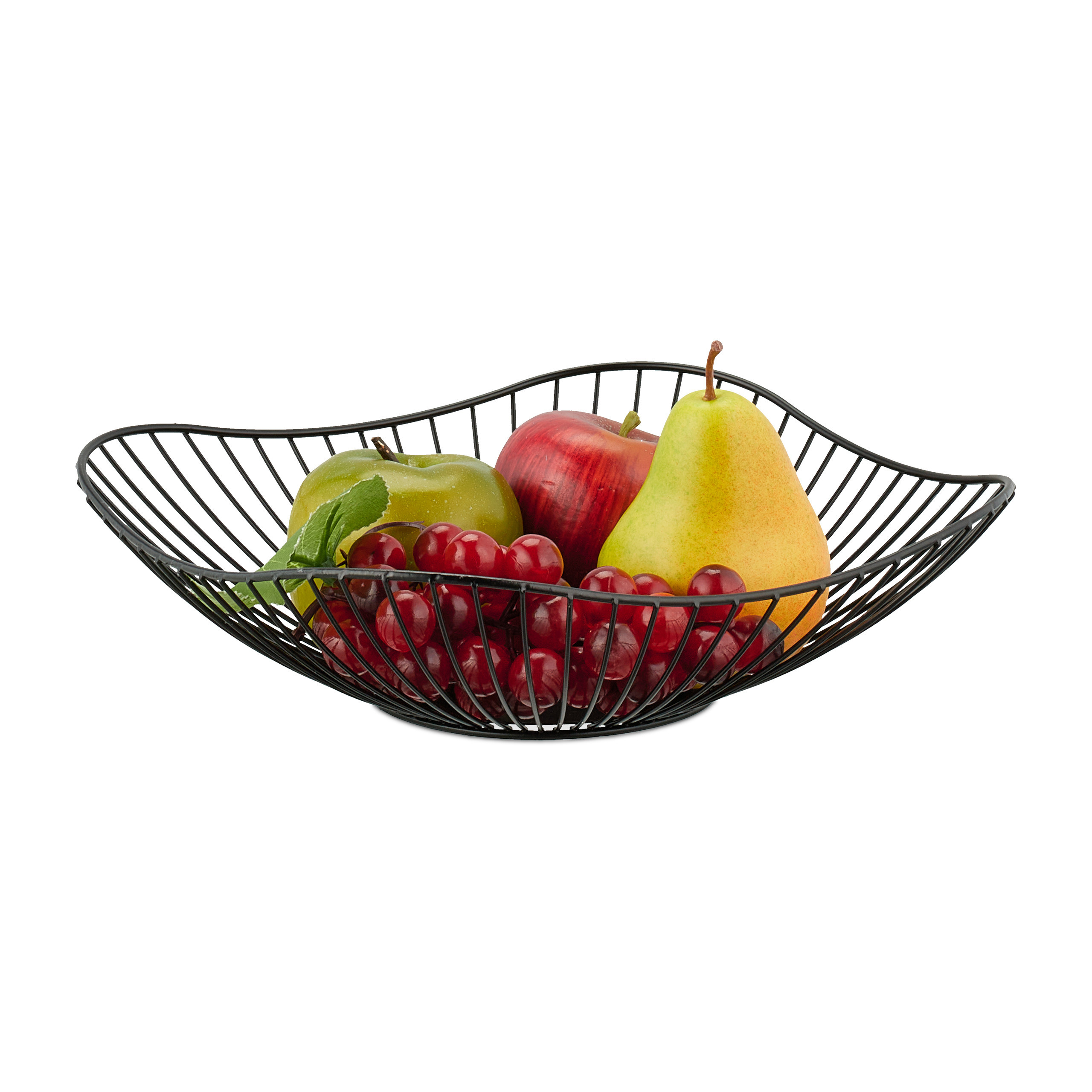 Image of Relaxdays Fruit Bowl In Black - (h)7.5 X Ø 27 Cm