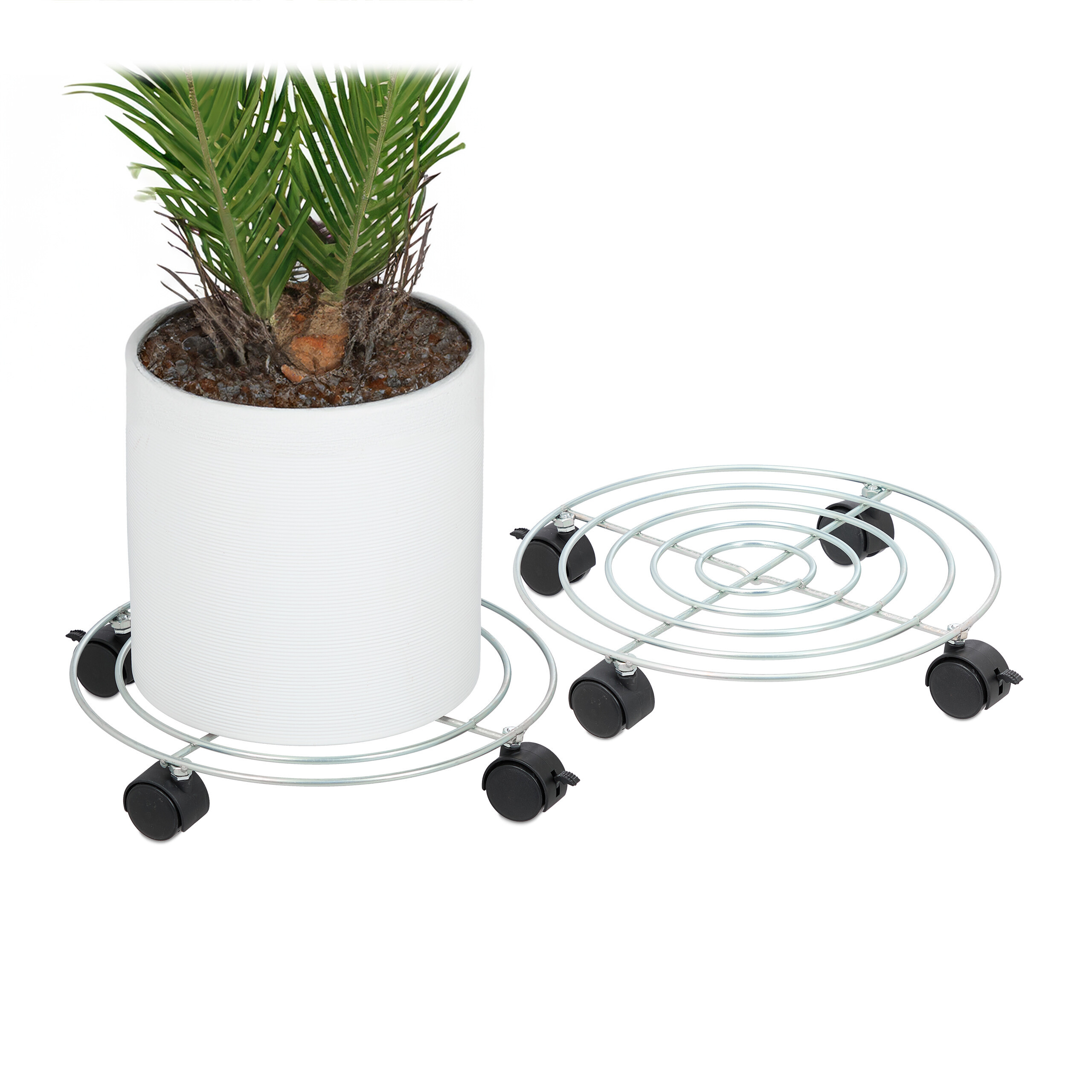 Plant Roller In Silver - (h)6 X Ø 32 Cm