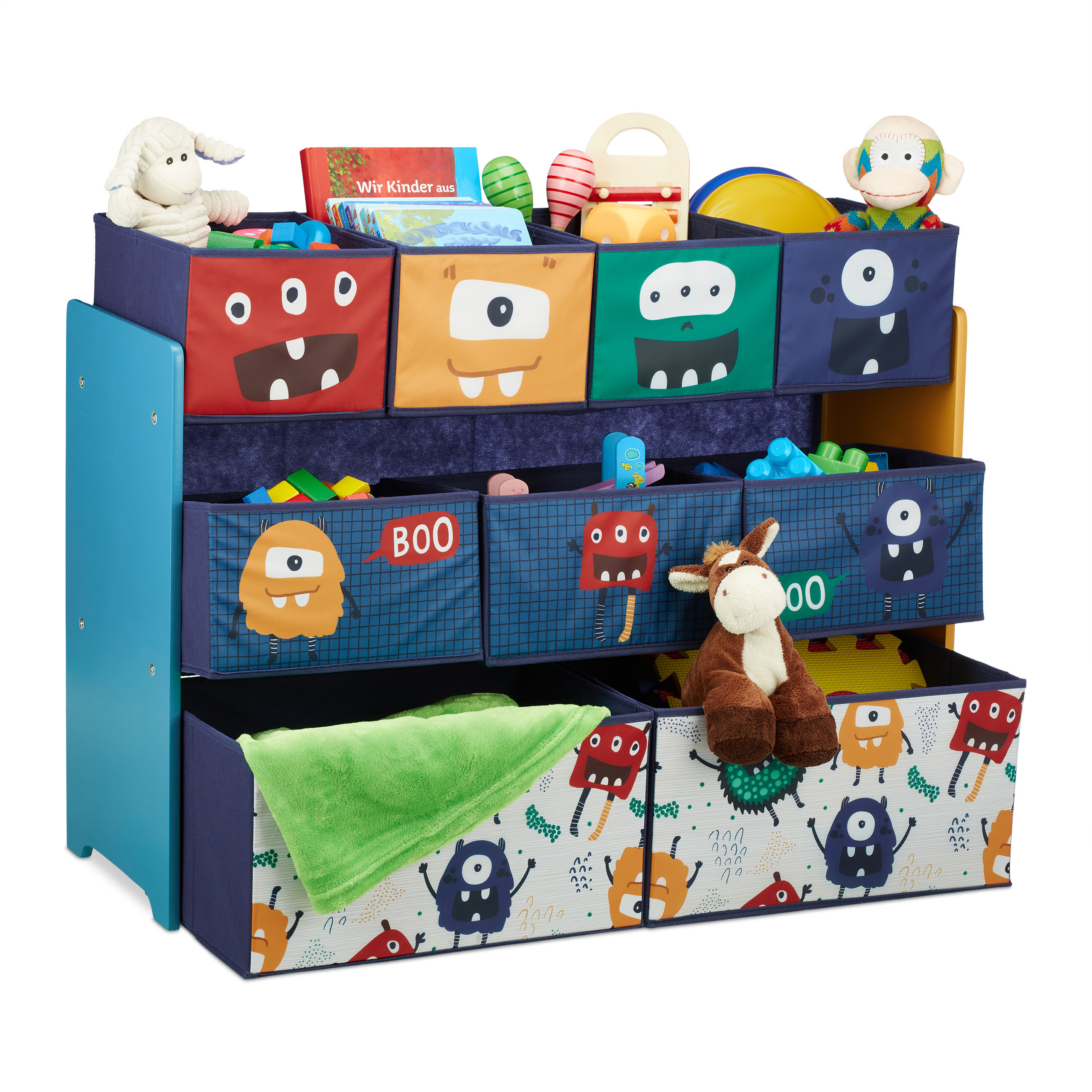 Monster" Kids' Shelf In Multicolor - (w)92.5 X (h)70 X (d)30 Cm