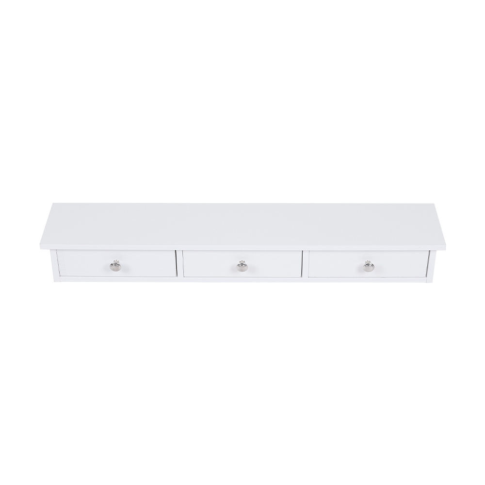 Floating Shelf with 3 Drawers, Rustic Wall-Mounted Storage Unit