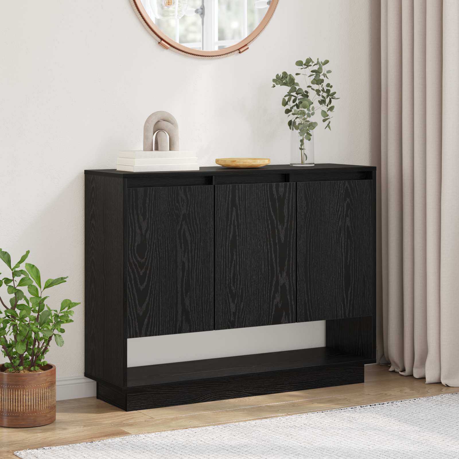Sideboard Optics 97 X 29 X 75 Cm Wood, Living Room Storage, Rustic Sideboard, Spacious Storage, Functional Furniture