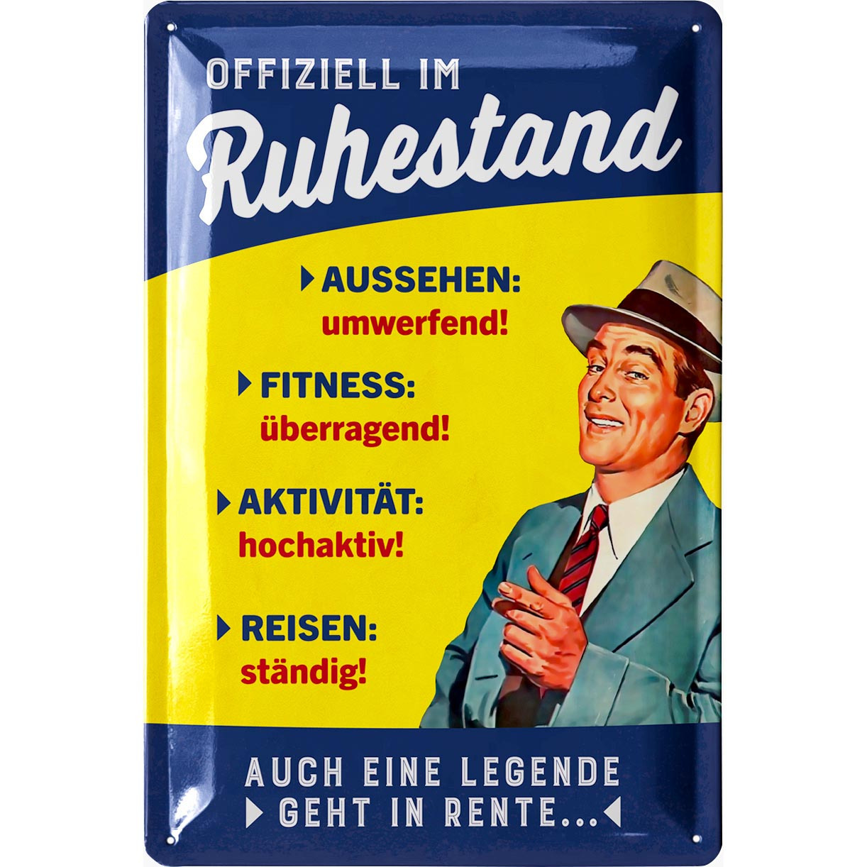 Image of Retro Metal Sign Retirement Gift For Men, Retiree Gift Decoration For Pension And Retirement, Funny Gift Idea For Retirement Vintage Metal Sign 20x30cm Classic Edition