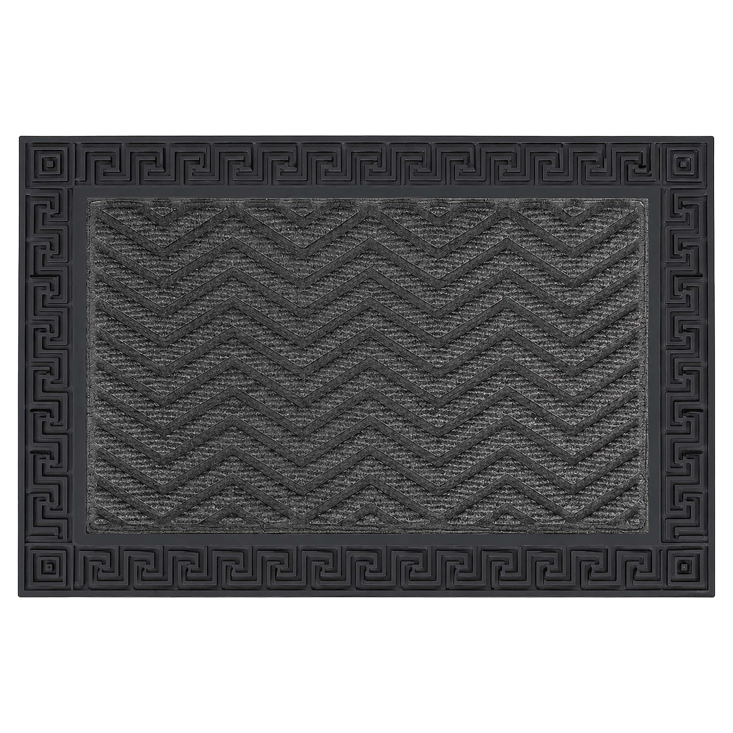 Image of Doormat, 60 X 40 Cm, Polypropylene And Rubber, Weatherproof, Non-slip Honeycomb Profile Backing, Black, For Hallway, Entrance, Terrace, And Apartment Door, Entrance Mat, Dirt Trap Mat, , Relaxdays