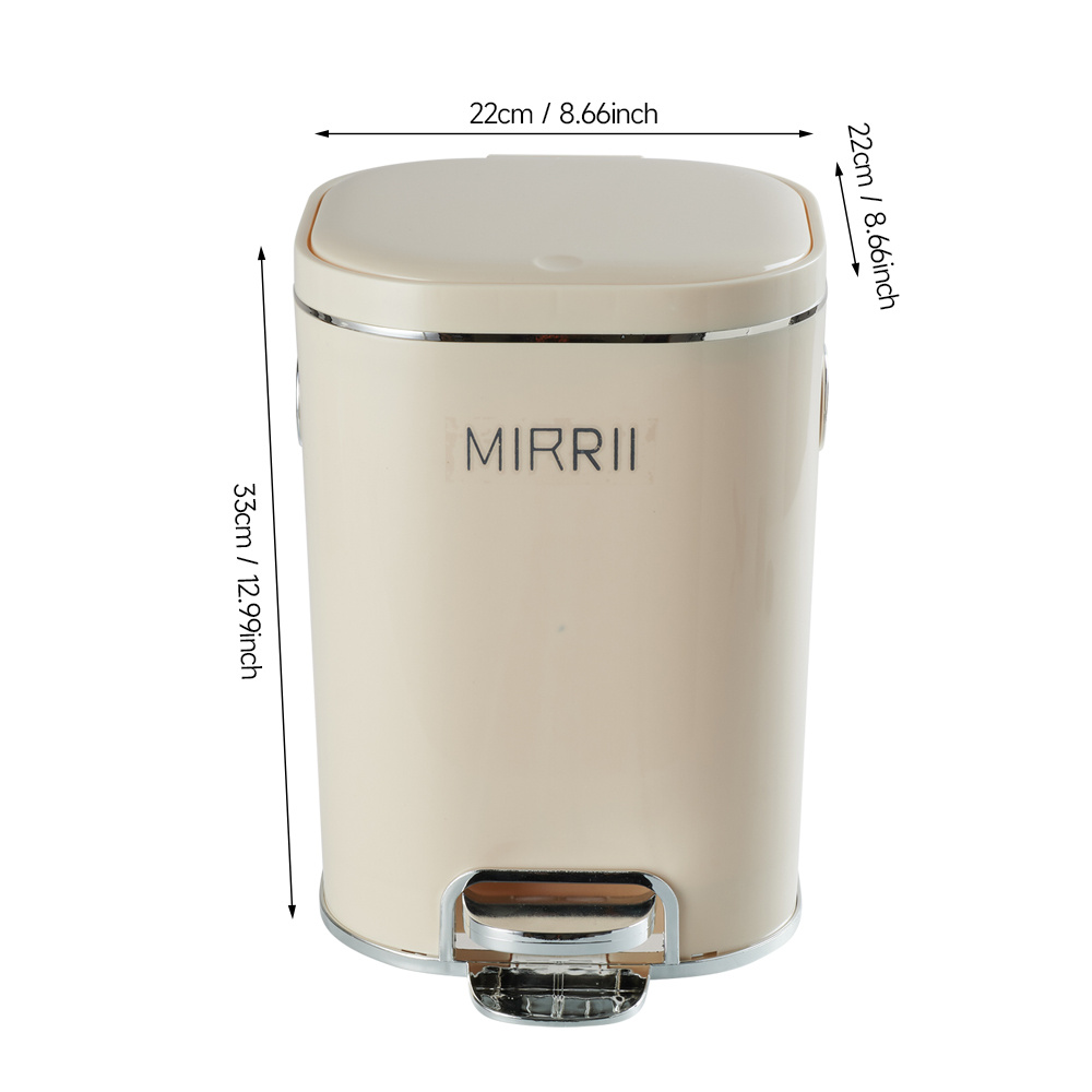 TEMU 1pc Large Capacity Trash Can With -on - 8/10/15l Plastic Recycling Bin For Waste - Ideal For Kitchen, Living Room & Bathroom Use