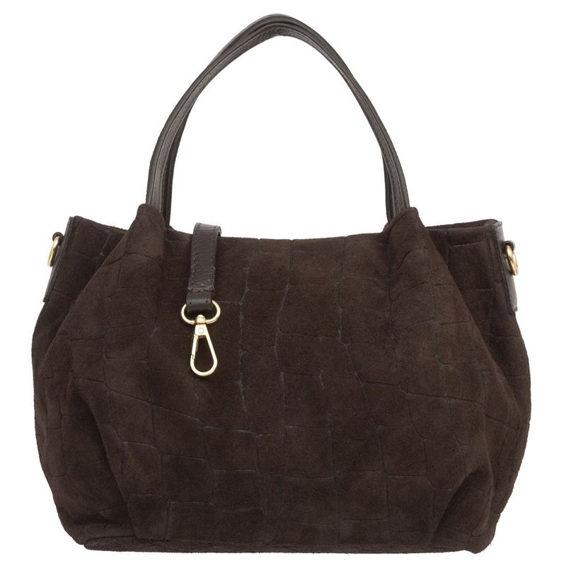 Image of Ladies' Suede Shoulder Bag Crocodile Kaletnik Bolsa