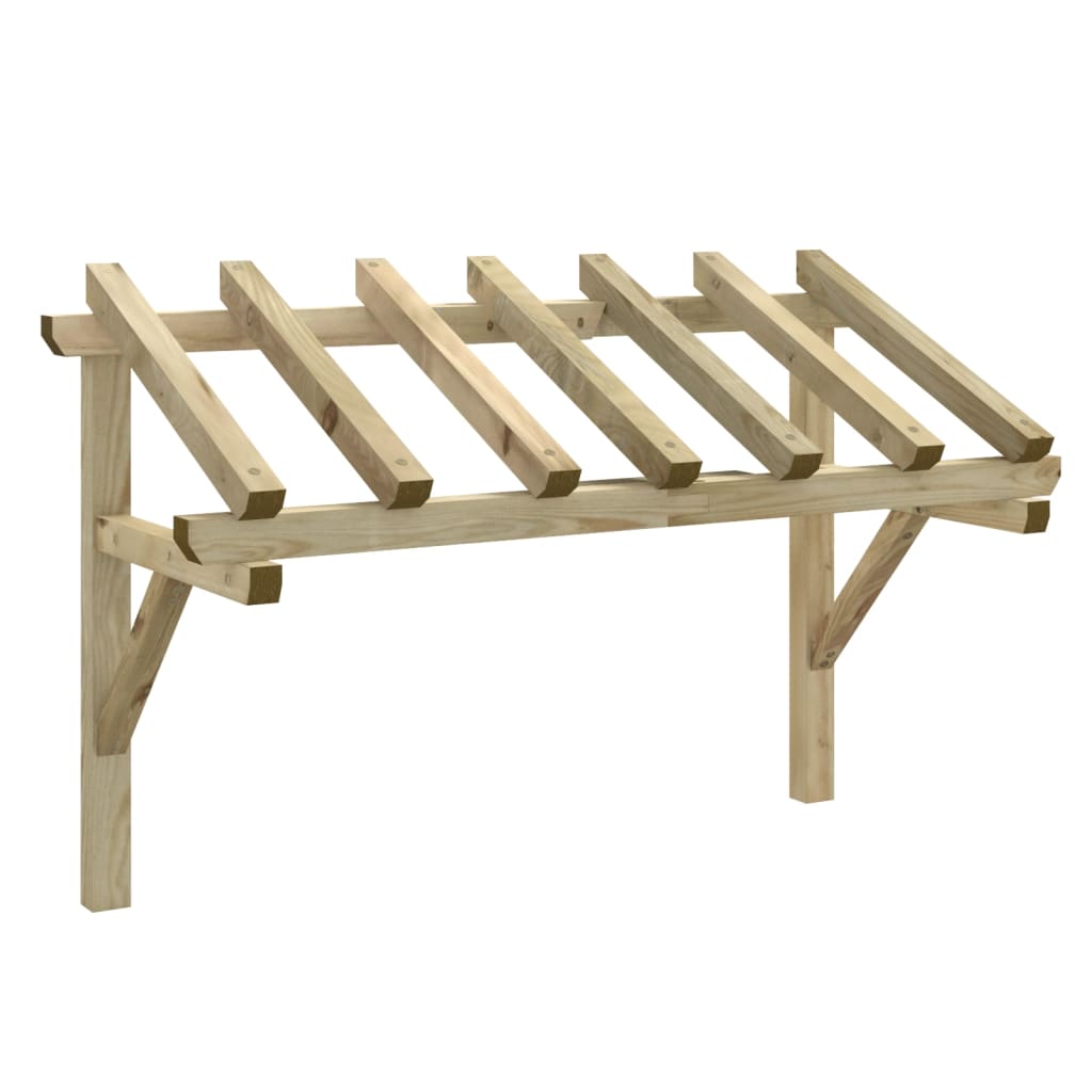 Image of Vidaxl Door Canopy Front Door Awning Solid Pine Wood Roofing
