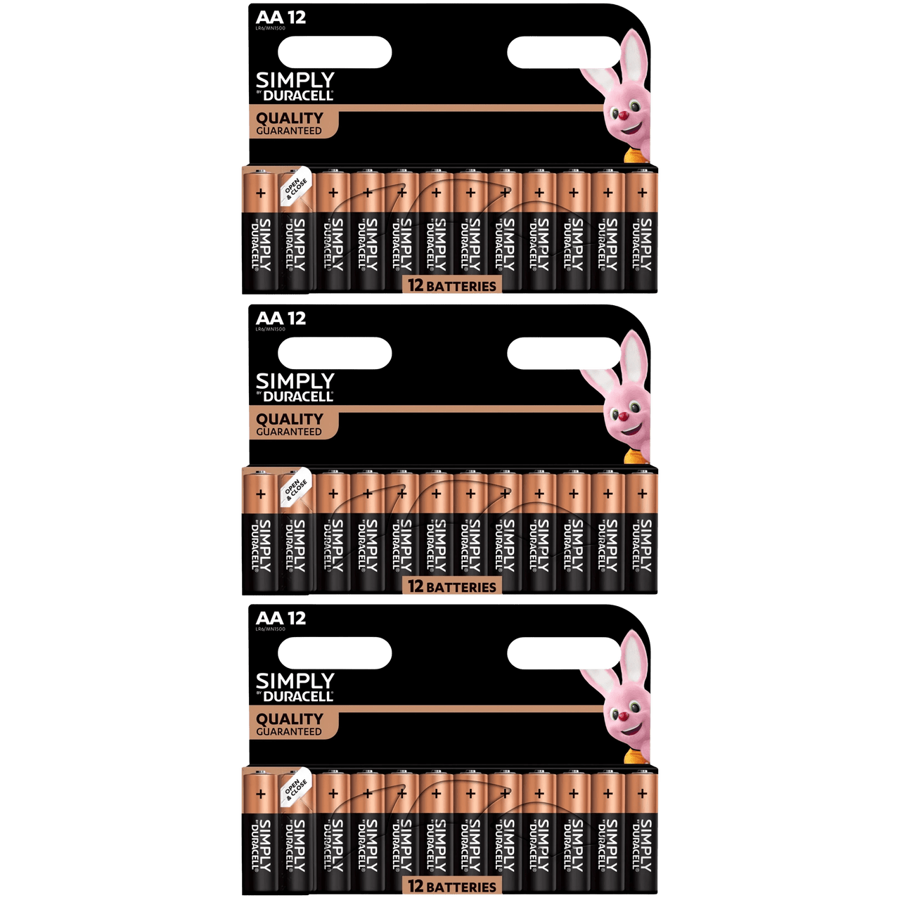 TEMU 3x Duracell Simply Alkaline Batteries, 12 Pack