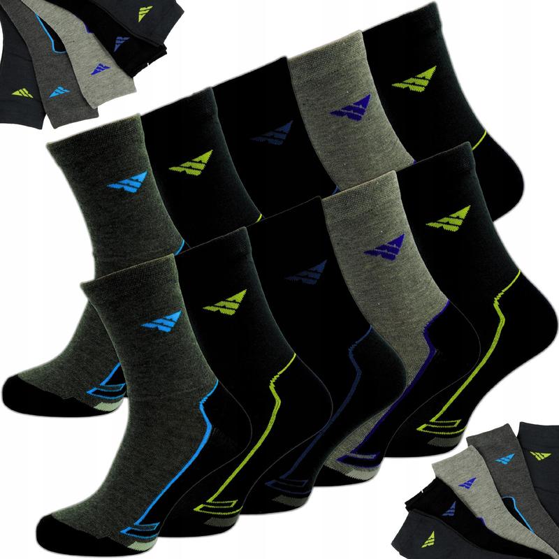 10 x SKARPETY MĘSKIE SPORTOWE DŁUGIE ZA KOSTKE BAWEŁNIANE SKARPETKI 42/46: retailer-supplied image
