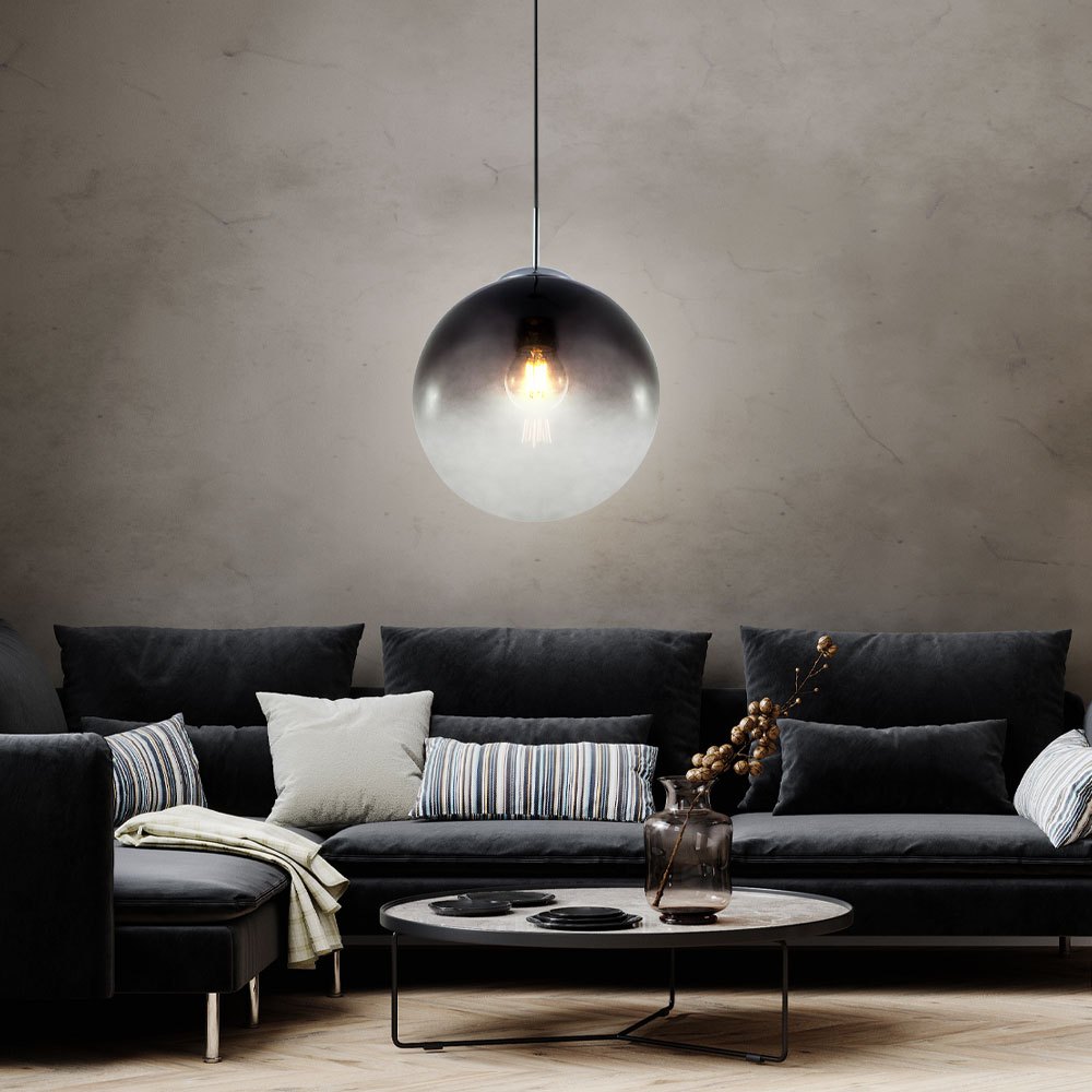 Image of Led Pendant Lamp Hanging Lamp Bedroom Lamp Living Room Lamp, Metal, Glass, 1x E27 Led Warm White, Dxh 25x120 Cm Model 10600