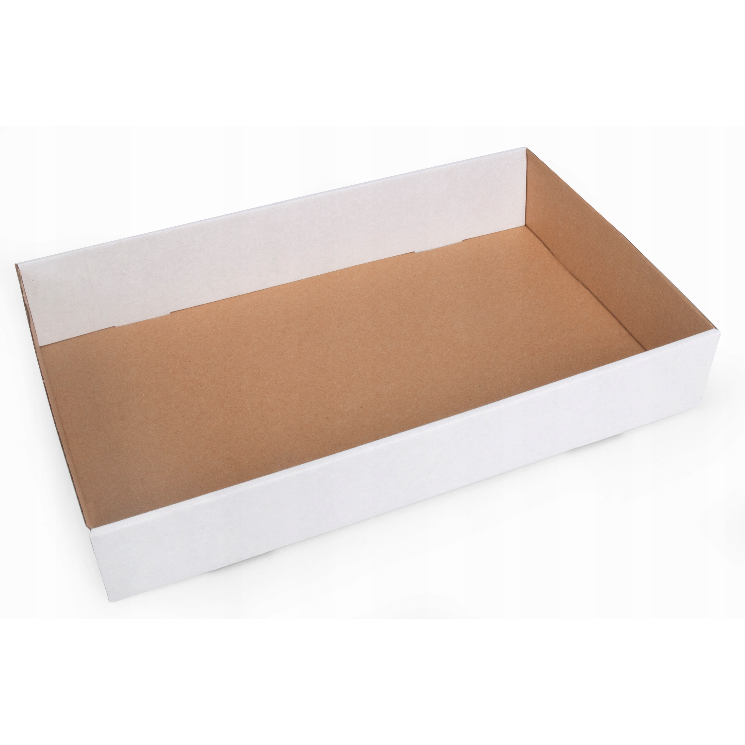 BEZ CŁA!!!! Karton transportowy 35x26x7,5 cm tacka na ciasta pączki i wypieki biało-brązowa opakowanie 100 sztuk…: retailer-supplied image