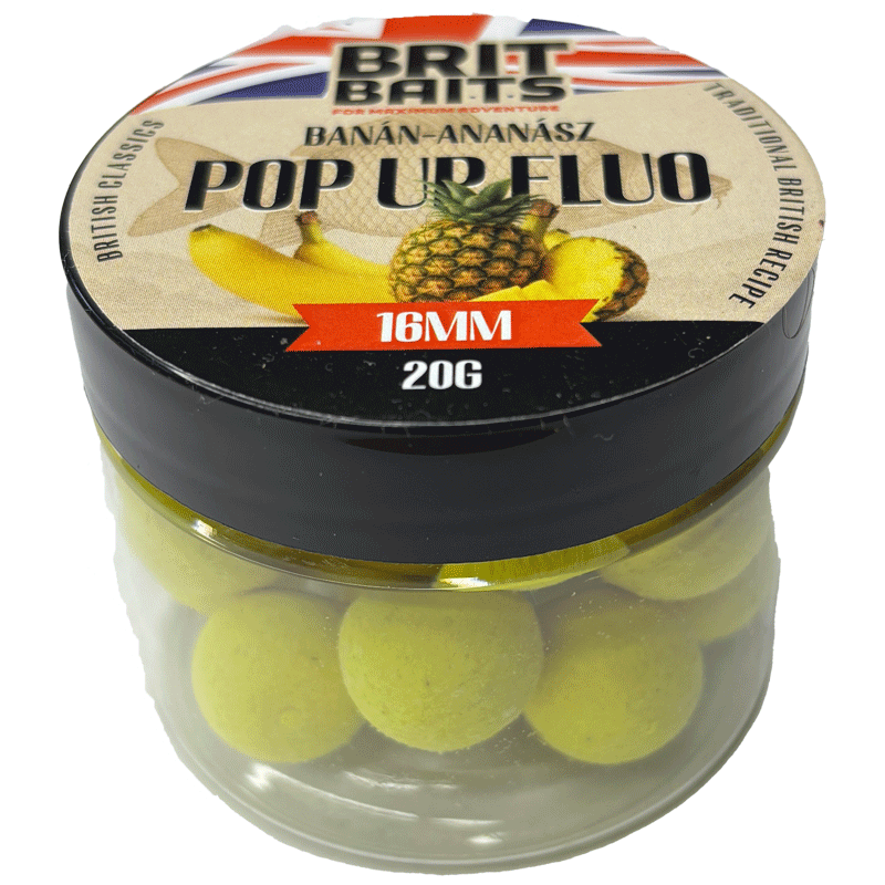 Image of Britbaits Pop Up Fluo Banana-pineapple 16 Mm