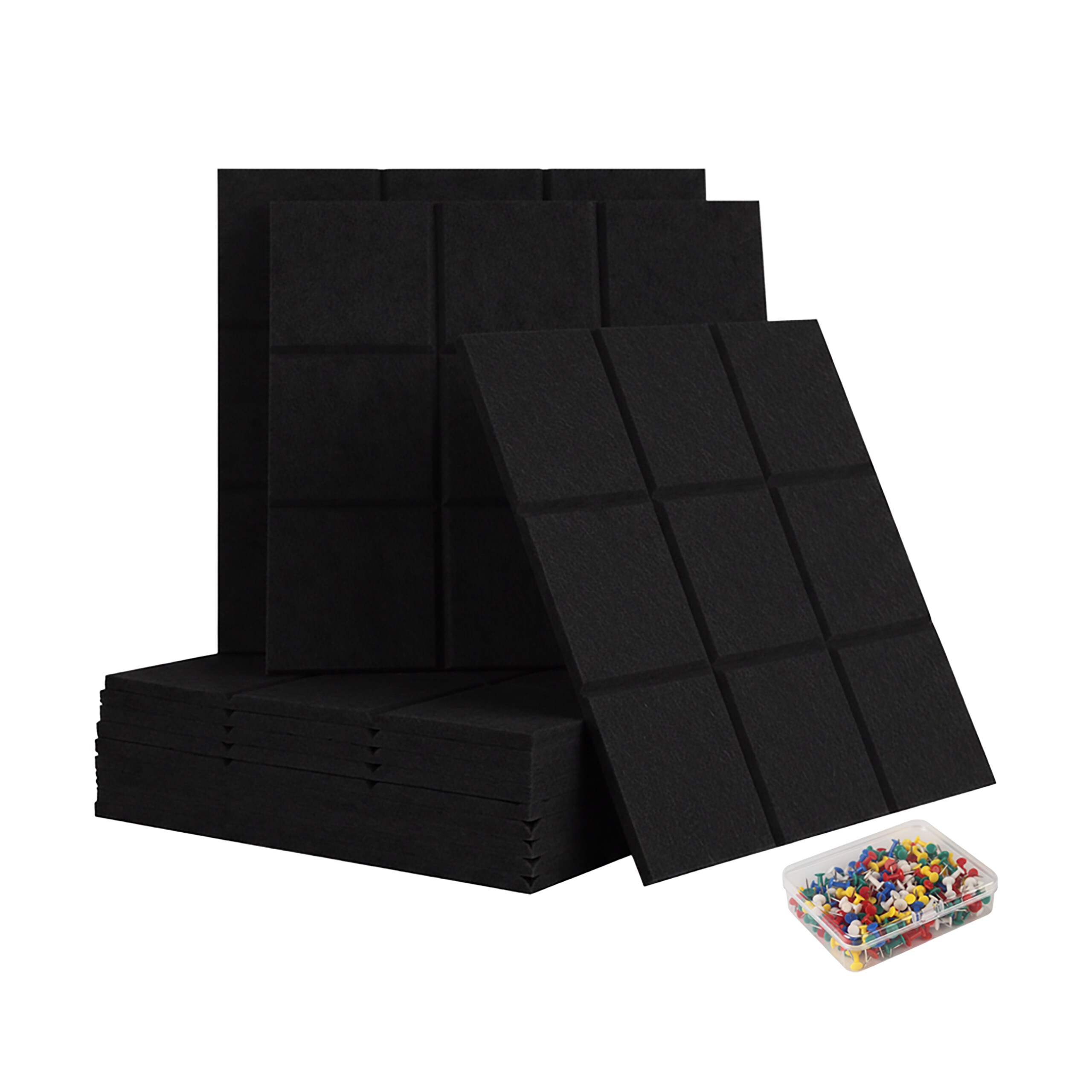 12pcs Of Felt In Black - (w)30 X (h)30 X (t)0.9 Cm