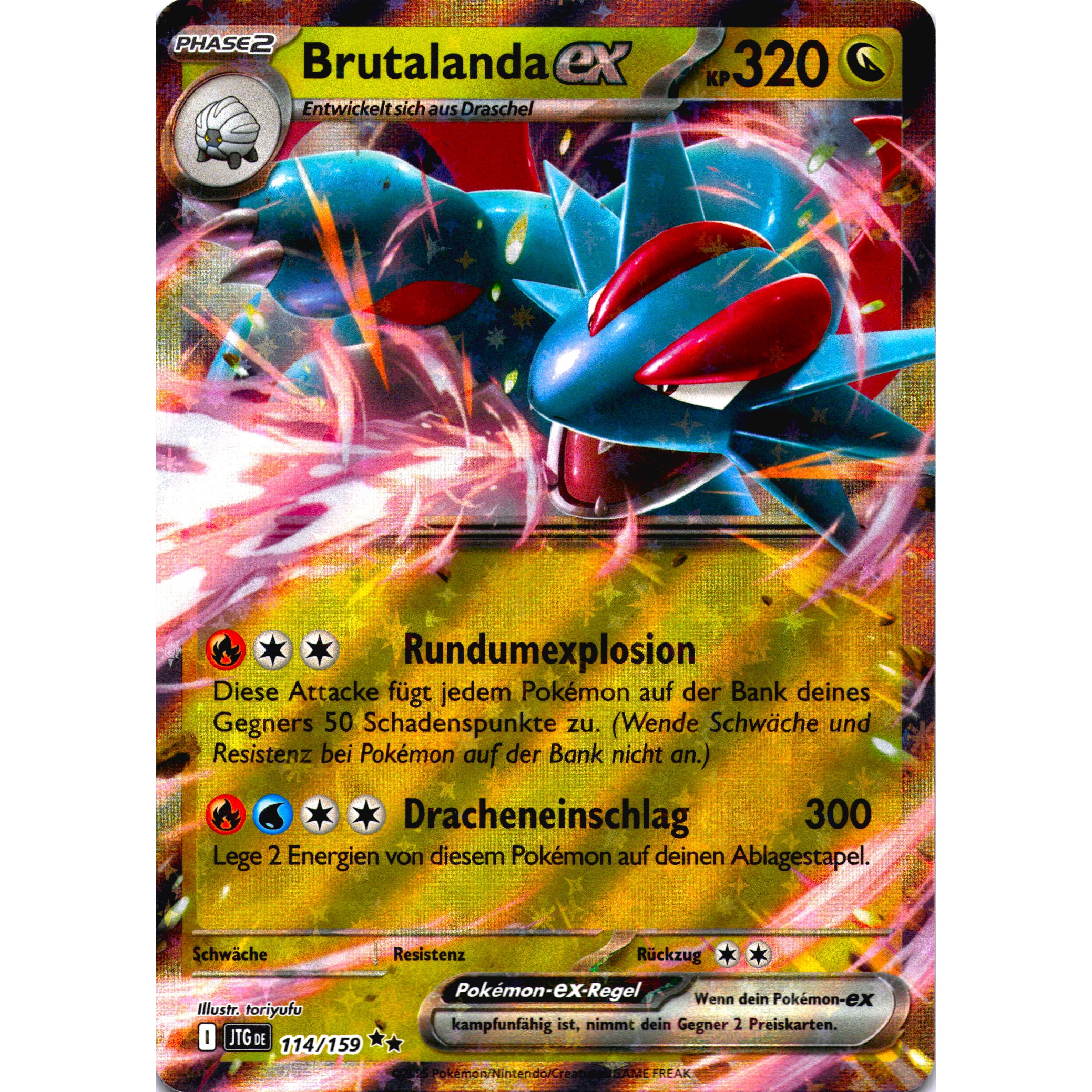 Image of Pokémon Tcg Card - Brutalanda Ex - Ultra Rare - German Version - 320 - Near Mint